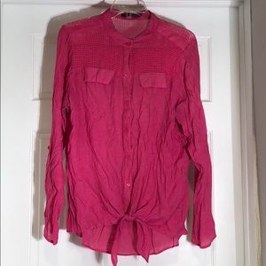 Zac & Rachel Pink Gauzy Top